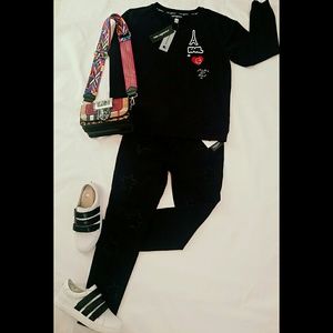 Karl Lagerfeld Love Paris Patched Sweatshirt - NWT